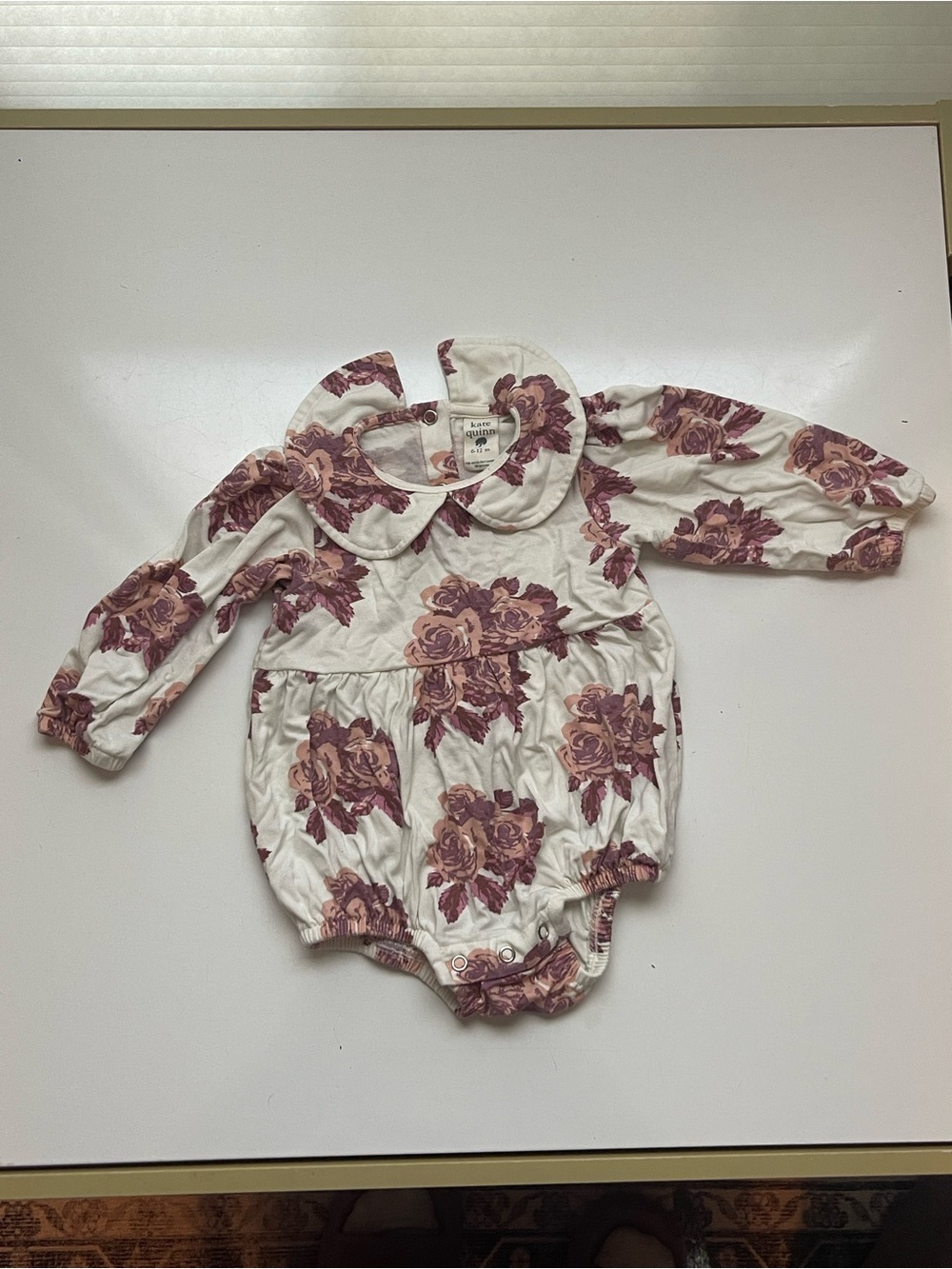 Kate Quinn Baby Romper - Mauve Rose Print